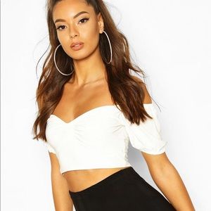 Slinky off the shoulder crop top